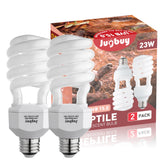 Jugbuy UVB15-0 23W bulb in a desert terrarium supports activity with stable UVB.