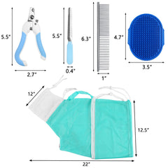 JULMELON cat shower bag with zipper fits comfortably and eases daily grooming.
