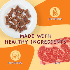 Jungle Calling beef chewy treat: bone-shaped bites ideal for quick training rewards