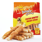 Jungle Calling chicken wrapped biscuit pack – a grain-free treat for training rewards