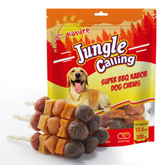 Jungle Calling dog kabobs assembly view shows real ingredients for tasty engagement
