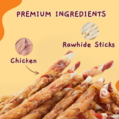 Jungle Calling dog treats - chicken-wrap-detail highlights flavorful, durable chews for small to medium dogs