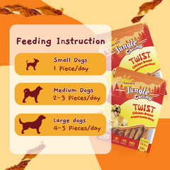 Jungle Calling dog treats packaging highlights high-protein, low-fat dental chews