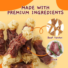 Jungle Calling duck-meat-center chew with protein-rich core.