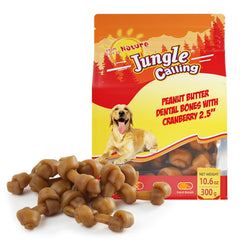 Jungle Calling Peanut Butter Dog Treats package front appealing to picky eaters.
