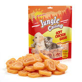 Jungle Calling Soft Chicken Codfish Treats sushi bite closeup—perfect training rewards for dogs and cats.