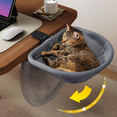 JUNSPOW cat desk bed folding mode saves space while keeping cat nearby