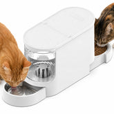 JUNSPOW automatic feeder with gravity system and stainless bowls for steady meals.