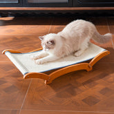 JUNSPOW front view of the sisal cat scratcher bed for large indoor cats.