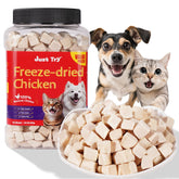 Just Try freeze-dried chicken cubes pack, high-protein training treat.