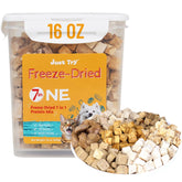 Just Try freeze-dried dog treats in mixed-flavors bowl, ideal for tasty rewards