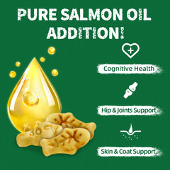 Just Try salmon oil ingredient illustration emphasizing omega-3 benefits.