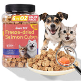 Just Try salmon treats pack shot highlights a single-ingredient, protein-rich snack.