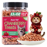 Just Try urinary tract cat treats in a resealable jar support urinary health.