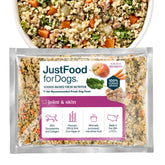 JustFoodForDogs frozen dog food pack7 ready for meals and easy feeding.