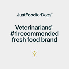 JustFoodForDogs high-value training treats reinforce good behavior during sessions.