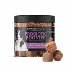 JustFoodForDogs Hip & Joint Soft Chews bottle shown for daily joint support.