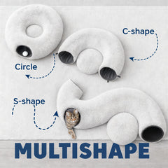JUUAI Cat Donut Tunnel Bed plush texture provides soft, durable comfort.