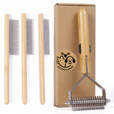 Juyoolumin bamboo 4-in-1 cat brush for long-haired coats in use
