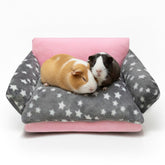 JVVGPET guinea pig sofa bed in gray star pattern for cozy rest