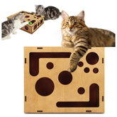 Jwtolp cat nail file scratch enrichment box with maze promotes mental engagement during play.