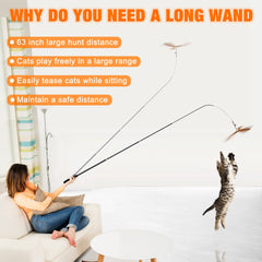 JXFUKAL feather refills (5pcs) add lifelike movement for cats.