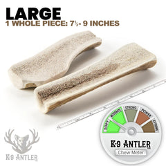 K-9 Antler Co. elk antlers large split packaged—premium natural chew for dogs.