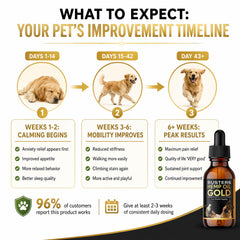 K2xLabs Buster's Gold bottle with dog illustration signals suitability for all sizes