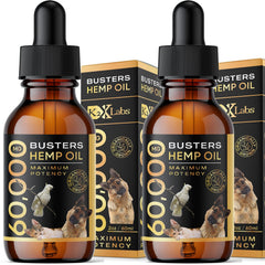 K2xLabs Buster's hemp oil bottle 60ml 2-pack for pets, potential calming support