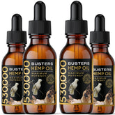 K2xLabs Buster's hemp oil bottle with dropper for pets, supports joint comfort.