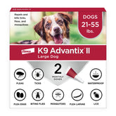 K9 Advantix II large dog bottle application shows quick topical protection for fleas and ticks.