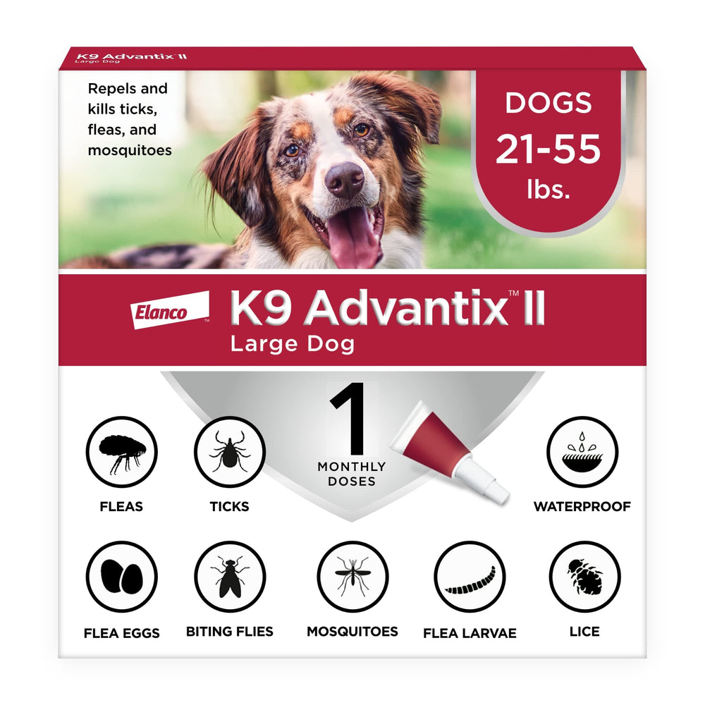 K9 Advantix large dog bottle application shows quick, easy topical treatment.