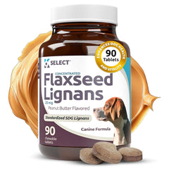 K9 Select flaxseed lignans tablet close-up highlighting SDG content for daily health support