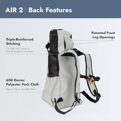 K9 Sport Sack Air 2 cinch straps secure the fit during daily outings