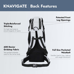 K9 Sport Sack Knavigate X-Large Lunar Rock, metal back frame supports both dog and wearer.