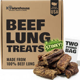 K9warehouse beef lung treats crispy bites ideal for training rewards.