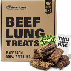 K9warehouse beef lung treats crispy bites ideal for training rewards.