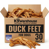 K9warehouse duck feet crunch close-up showing texture for dental care and joint support