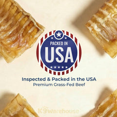 K9warehouse trachea chews close-up of raw trachea for dogs