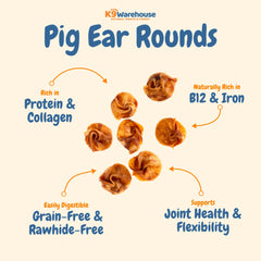 K9warehouse USA-made pig ears label indicating quality and safety.