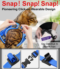 Kaazylab cat harness soft padding no pull for gentle walks