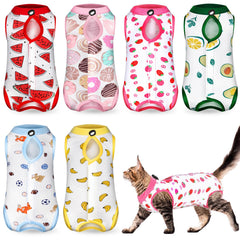 Kacctyen cat recovery suit six-pack set in bright colors for easy rotation during recovery.
