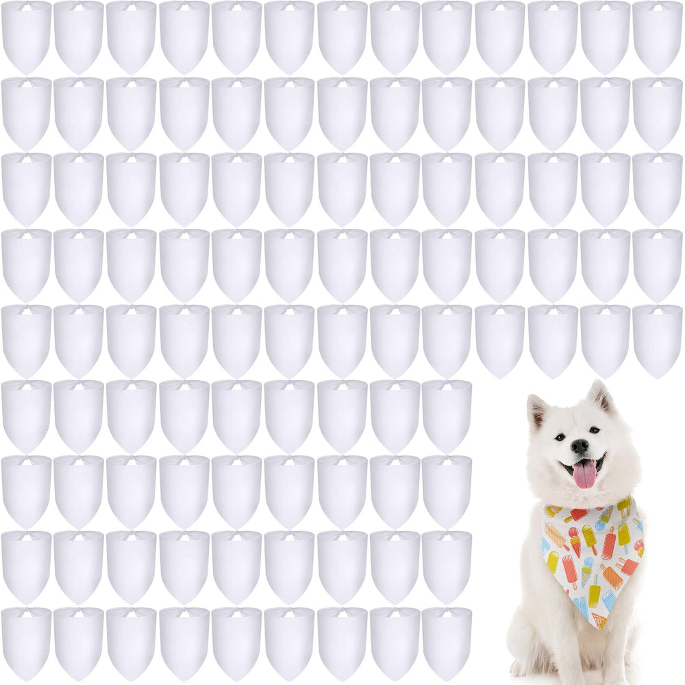 Kacctyen dog bandana blank white, front view, ready for custom sublimation and large size.