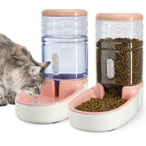 Kacoomi automatic feeder water dispenser pink assembly shows easy setup and reliable feeding.