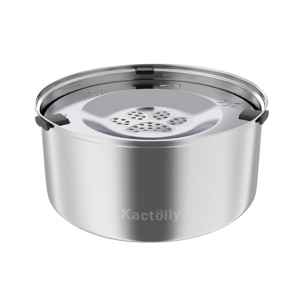 Kactoily large-capacity dog water bowl in stainless steel for multi-pet homes.