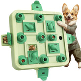 KADTC dog chess puzzle open top view with hidden compartments for mental stimulation