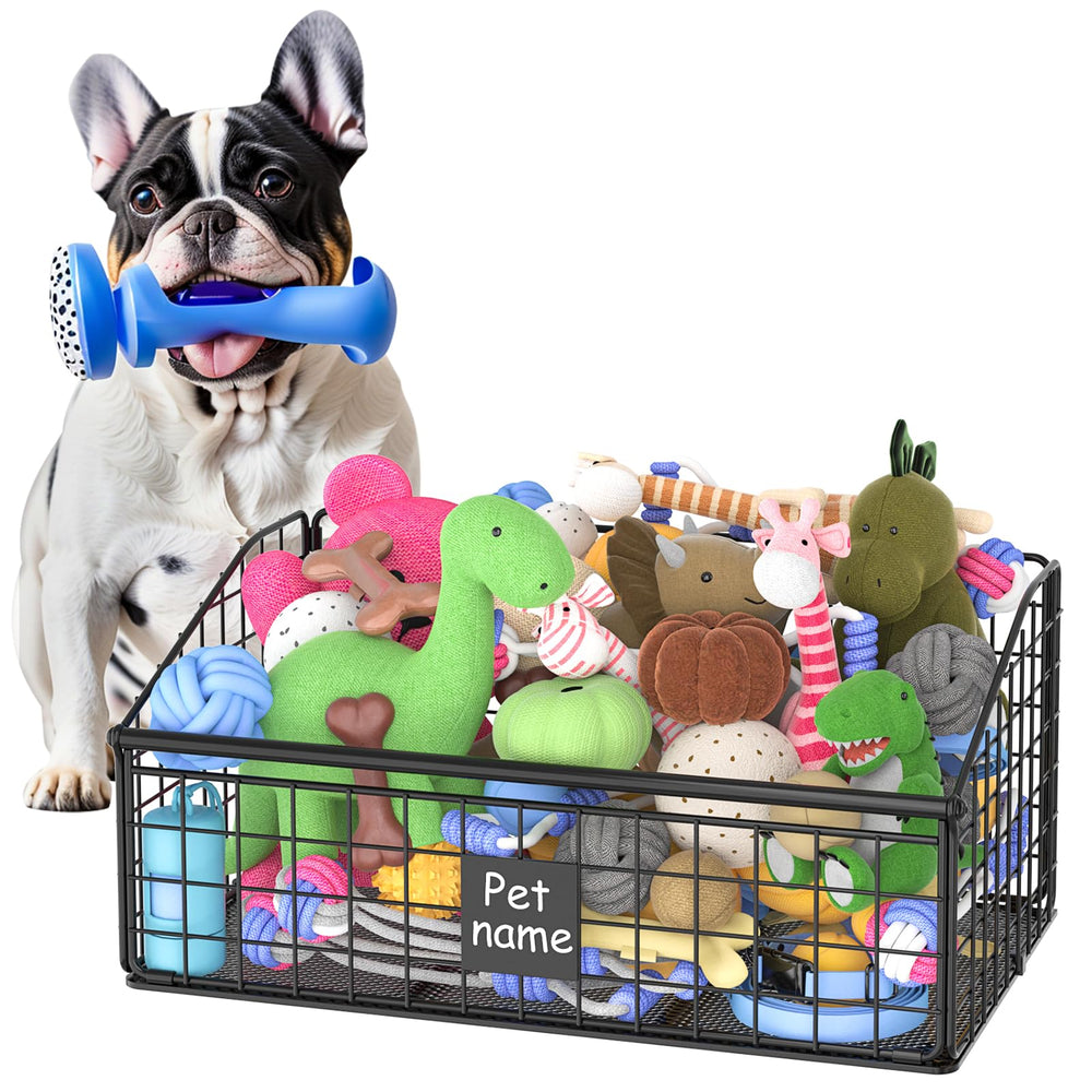 Kaiferty indestructible dog toy basket for durable toy storage