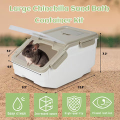KAINUM chinchilla dust bath house with clear lid for observation