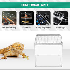 KAKOOTI Reptile Terrarium magnetic closure ensures secure enclosure and simple feeding