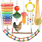 KAKUNM chicken xylophone close-up, entertaining hens with crunchy sound